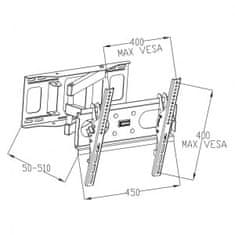 ART ART AR-77 nosilec za TV LED/LCD 23-46" 35KG, črna