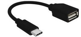 Gembird Gembird A-OTG-CMAF2-01 USB-C (M) na USB-A (Ž) adapter kabel, 0.2m, črn