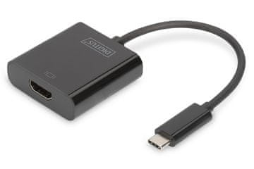 Digitus Digitus DA-70857 pretvornik HDMI 4K 30Hz na USB 3.1 Type-C z avdio, črn, 15cm