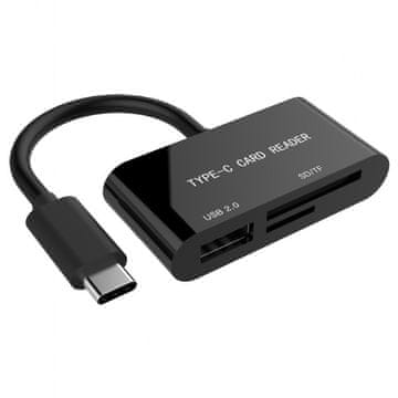 Gembird Gembird USB-C čitalnik kartic SDXC/combo, črn
