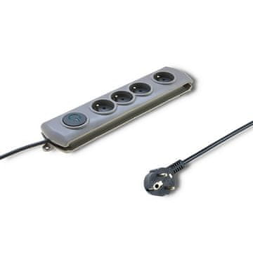 Qoltec Qoltec Quick Switch prenapetostna zaščita, 4 vtičnice, 1,5m, siva