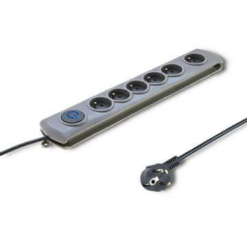Qoltec Qoltec Quick Switch prenapetostna zaščita, 6 vtičnic, 3m, siva