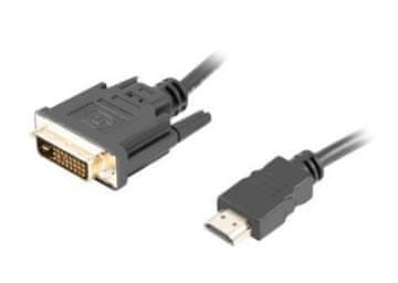 slomart Lanberg CA-HDDV-20CU-0018-BK HDMI(M)-DVI-D(M) Dual Link kabel 1.8m, črn