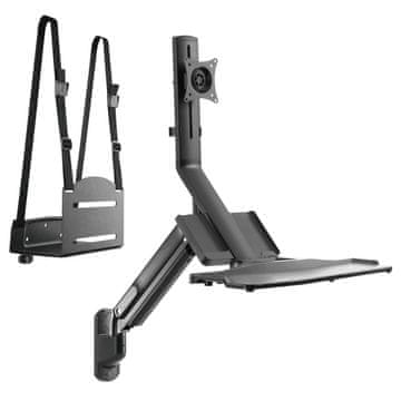 Maclean Maclean MC-838 Ergonomski delovni prostor, nastavljiv po višini, črn