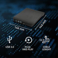 Qoltec Qoltec 518657 ohišje za CD/DVD pogon SATA v USB 3.0, 9.5mm
