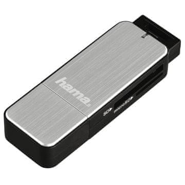 Hama Hama 123940 čitalnik kartic SD/microSD, USB 3.0, srebrn