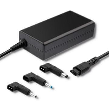Qoltec Qoltec 517582 napajalnik za HP prenosnik 65W s 3 nastavki, črn
