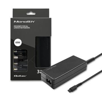 Qoltec Qoltec 51761 napajalnik za prenosnike Lenovo 65W, 4 vtiči, črn