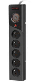 Armac Blow 98-403# Z5 napajalni trak, 1.5M, 5x230V, črn