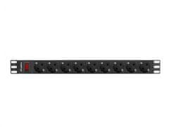 Lanberg Lanberg RACK POWER STRIP 19" PDU 1U 9x Schuko 3m, črna