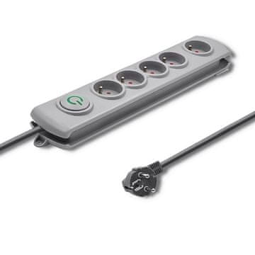 Qoltec Qoltec razdelilnik 5 vtičnic, 3m, siv