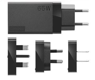 Lenovo Lenovo 40AW0065WW potovalni napajalnik 65W USB-C, črn