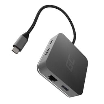 Green Cell Green Cell AK61 USB-C hub 6v1 (3xUSB 3.0, HDMI, RJ45, USB-C PD), aluminij