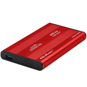 Qoltec Qoltec 518602 ohišje za 2.5" SATA3 HDD/SSD, USB 3.0, rdeče