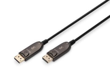 slomart Digitus DA-70847 hibridni DisplayPort 1.4 kabel AOC, 8K/60Hz, 20m, črn