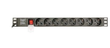 Gembird EnerGenie EG-PDU-014 razdelilna enota za stojalo, 8x Schuko vtičnice, 1U, 16A, 3m kabel