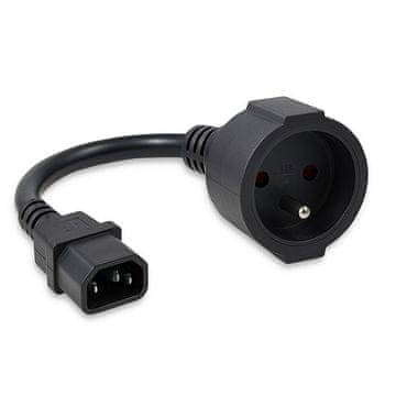 Qoltec Qoltec adapter IEC 320 C14 / francoski vtič, 0.15m