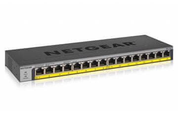 Netgear NETGEAR GS116LP omrežni stikalo, 16x GE PoE+, neupravljano