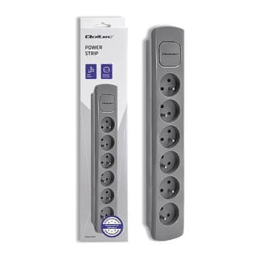 Qoltec Qoltec 502779 razdelilnik napajanja, 6 vtičnic, 1.8m, siv