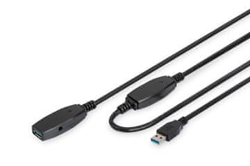Digitus DIGITUS DN-3024 USB 3.0 podaljšek, 20m, črn