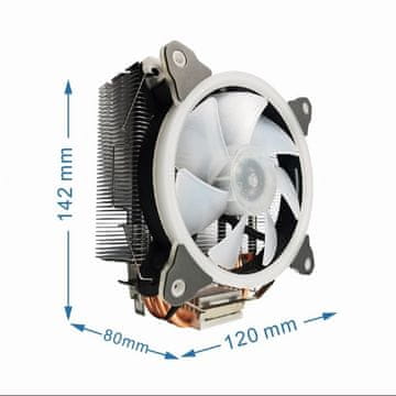 Gembird Gembird Huracan 12cm CPU hladilnik, 150W TDP, RGB LED