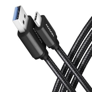 AXAGON AXAGON BUCM3-AM20AB Kabel USB-C - USB-A 3.2 Gen 1, 2m, 3A, črn