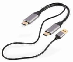 Gembird Gembird A-HDMI-DP-02 pretvornik HDMI v DisplayPort 4K 60Hz, napajanje USB-A