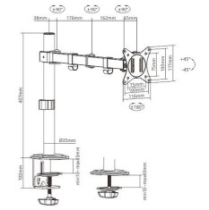 Gembird Gembird MA-25F stojalo za monitor 17-32 palcev, do 9 kg, črno