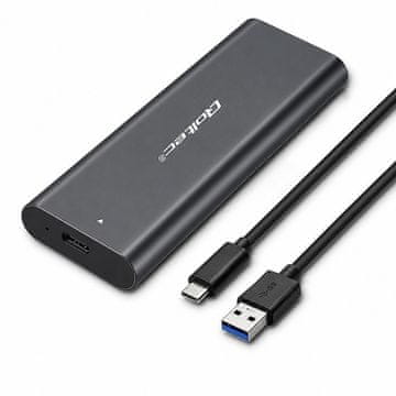 Qoltec Qoltec 50311 ohišje za M.2 SATA SSD, NGFF, USB-C, črno