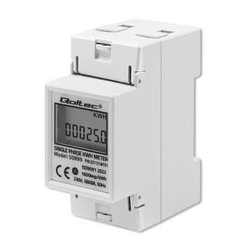Qoltec Qoltec 50899 enofazni merilnik porabe energije, DIN letev