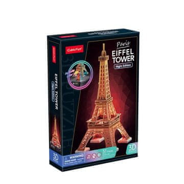 CubicFun Cubic Fun Puzzle 3D Eifflov stolp (nočna verzija) 100 kosov, LED