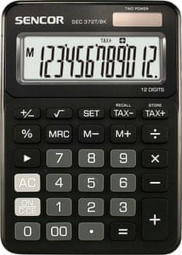 SENCOR Sencor SEC 372BK Pisarniški kalkulator 12-mestni LCD