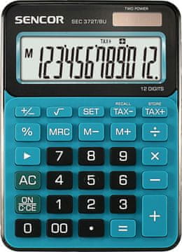 SENCOR Sencor SEC 372BU namizni kalkulator, 12-mestni LCD, modra