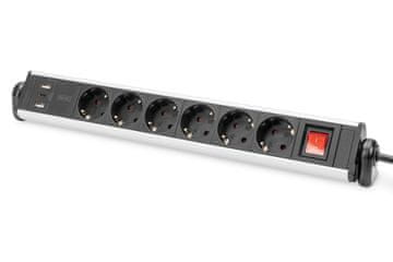 Digitus Digitus DA-60201 pisarniška napajalna letev 6xSchuko, 2xUSB-A, 1xUSB-C, 1.5m