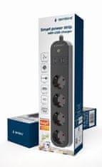 Gembird Gembird SPG-6-USB-C-B pametna napajalna letev 4xDE, 2xUSB-A, 1xUSB-C, črna
