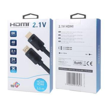 HDMI TB Premium HDMI kabel v 2.1, 3m, 8K, črn