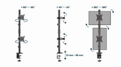 Gembird Gembird MF-2DU nosilec za 2 monitorja 17-32 palcev, do 9kg, črn