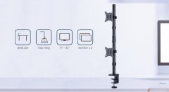 Gembird Gembird MF-2DU nosilec za 2 monitorja 17-32 palcev, do 9kg, črn