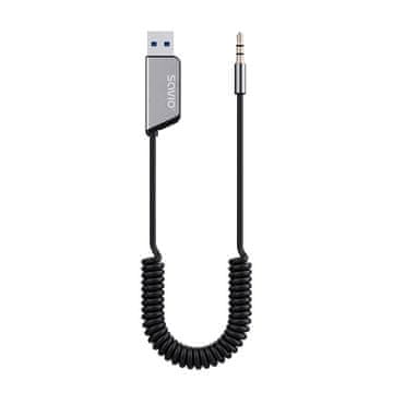 SAVIO Savio TR-16 Bluetooth 5.3 AUX oddajnik, s prostoročnim klicanjem, siv