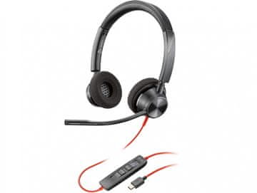 Poly Poly Blackwire 3320 slušalke, USB-C/A adapter, črne