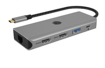 IcyBox ICY BOX IB-DK4061-CPD 9v1 USB-C Docking Station, 2x HDMI, 4K60Hz, 3xUSB, 100W PD, LAN