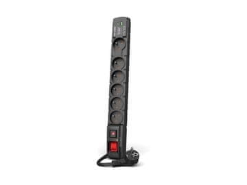 ACAR Acar W2436 napajalni trak, 6x Šuko, USB A+C, 1.5m, črn