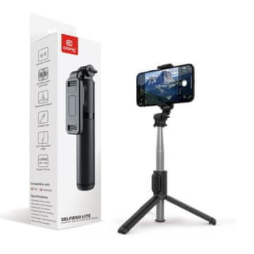 Crong CRONG SelfieGo selfie palica in tripod Bluetooth 101cm, črna