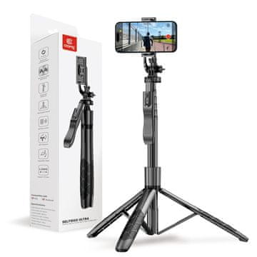 Crong CRONG SelfieGo Ultra aluminijasti selfie stick in Bluetooth tripod (33-157,5cm)