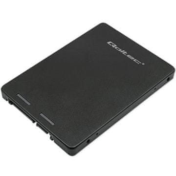 Qoltec Qoltec 522654 pretvornik M.2 SATA v SATA III, 2TB, 6Gb/s, črn