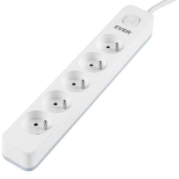 slomart EVER PROTECT 5PL 3M razdelilna letev, 5 vtičnic, 3m, bela