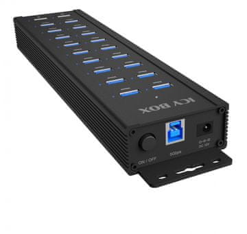 IcyBox ICY BOX IB-HUB1720-U3 USB Hub, 20 vrat, 96W napajalnik, aluminijasto ohišje