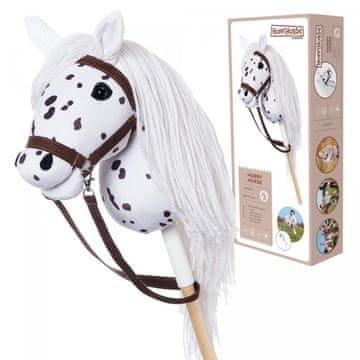 Tootiny Tootiny HOPPIHORSE A3 Konj na palici, leopard vzor (bel z lisami)