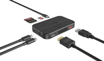 IcyBox ICY BOX IB-DK4071M-CU31 Docking Station 7v1, USB-C 10Gbps, črna