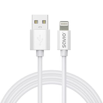 SAVIO Savio CL-192 polnilni in podatkovni kabel USB-A na Lightning, 1m, bel